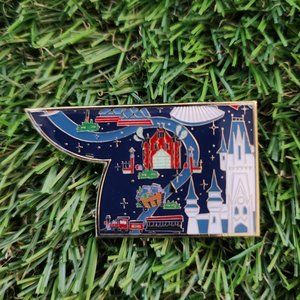 Walt Disney World 50th Anniv. Resort Map (Open) Blind Box Pin MAGIC KINGDOM LEFT